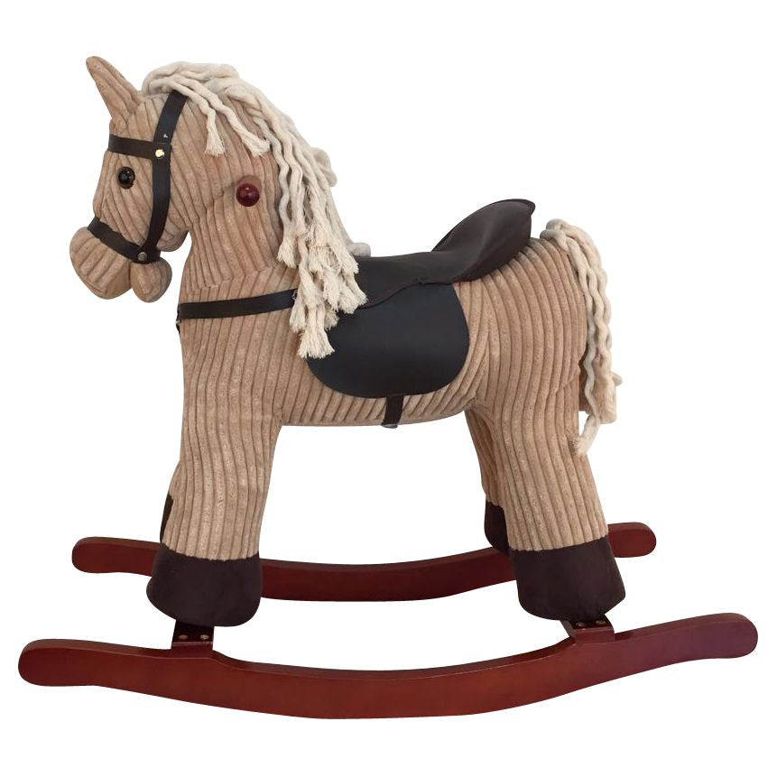 sweety-toys 6816 loopie schaukelpferd beige/khaki super- süß, sehr edel cord cotton