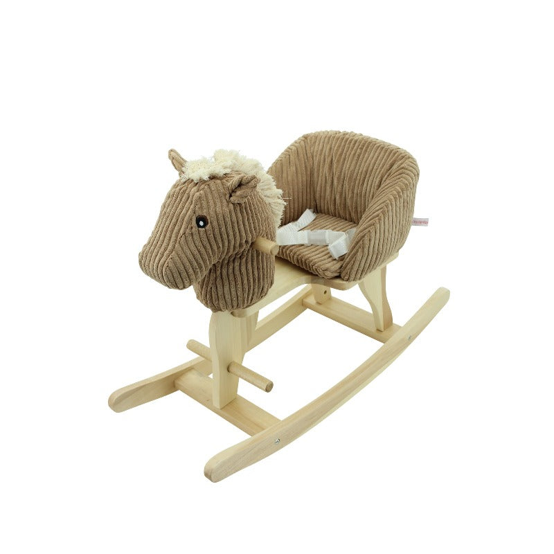 sweety toys 7080 schaukelpferd beige cord mit galoppgeräuschen und pferdegewieher