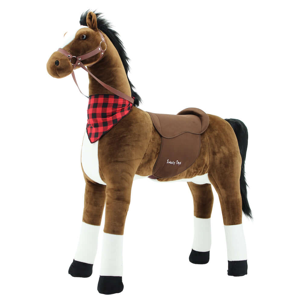 sweety toys 7455 stehpferd chocolate 130cm stabiles robustes xxl riesenpferd mit stahlunterbau