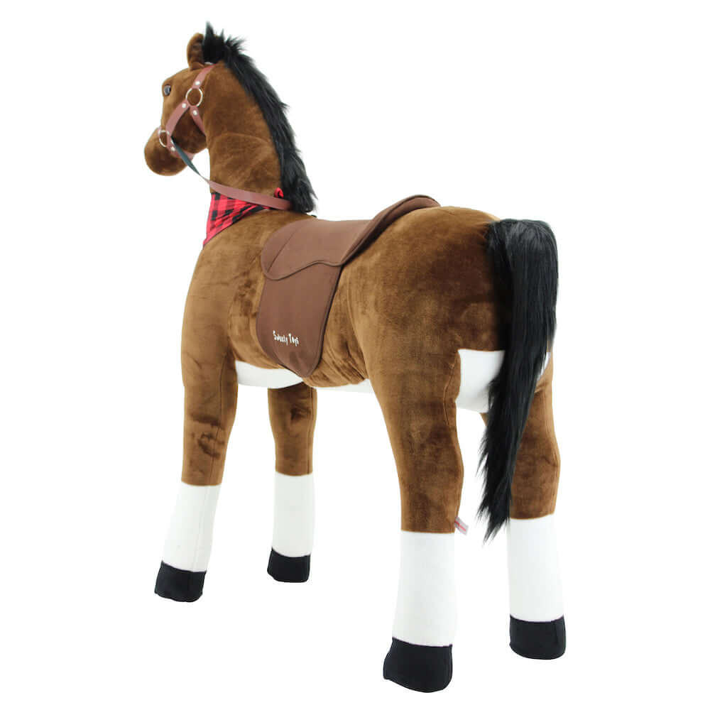 sweety toys 7455 stehpferd chocolate 130cm stabiles robustes xxl riesenpferd mit stahlunterbau