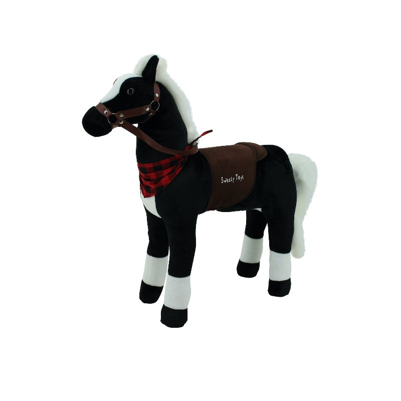 sweety toys 7660 plüsch stehpferd little black diamond mit stahlunterbau ca. 80cm