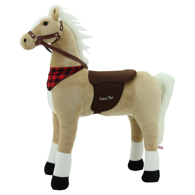 sweety toys 7714 stehpferd lady vanilla xxl gigant 110cm robustes, stabiles reitpferd mit stahlunterbau