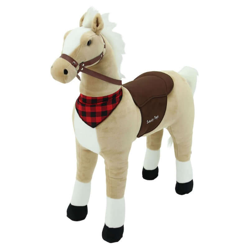 sweety toys 7714 stehpferd lady vanilla xxl gigant 110cm robustes, stabiles reitpferd mit stahlunterbau