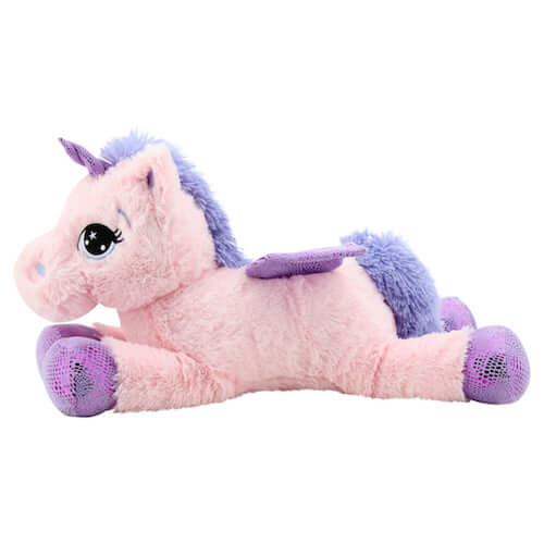 sweety toys 11001 set - steckenpferd einhorn & kuscheltier einhorn plüschtier 65 cm rosa unicorn kuscheleinhorn stofftier