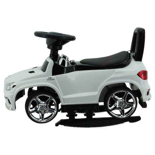 sweety toys 8155 mercedes gl 63 amg lauflernfahrzeug rutschauto kinderauto auto spielzeugauto mit mp3 port-verschiedenen sound und lichteffekten- akku - weiss