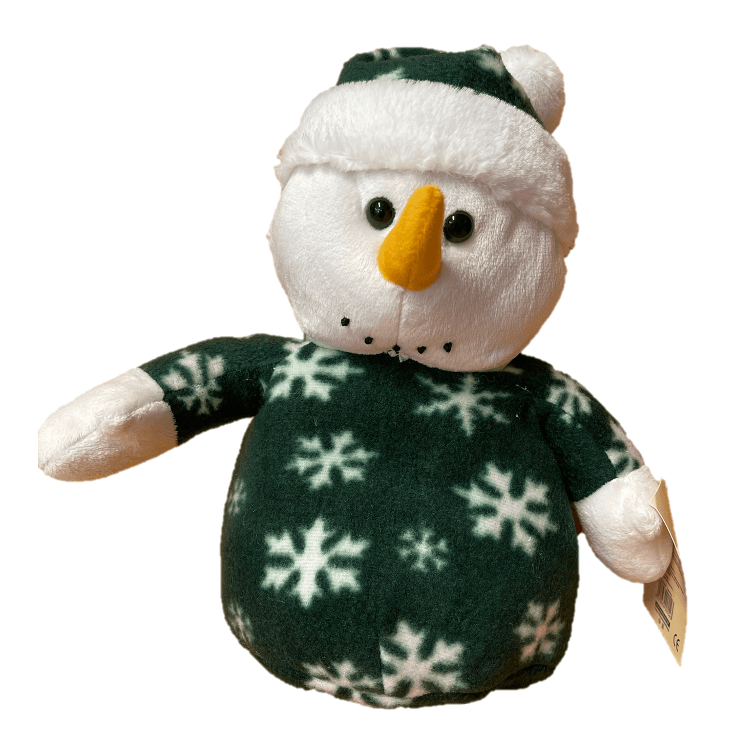 sweety toys 5543 kuscheltier schneemann ca. 30 cm- verschiedene farben dunkelgrün- schneeflocke