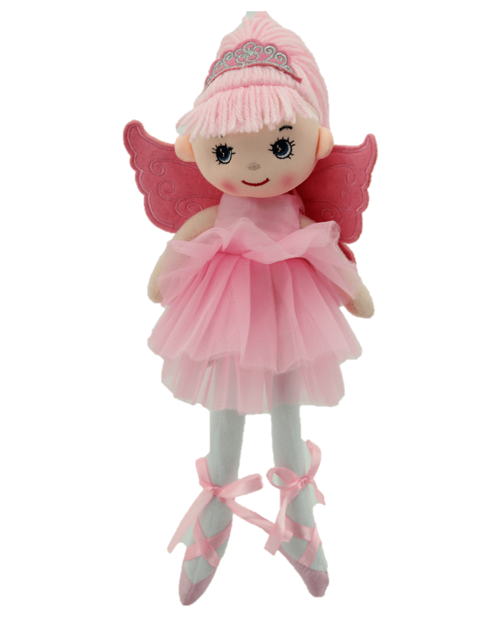 sweety toys 13272 stoffpuppe softpuppe ballerina fee plüschtier prinzessin 30 cm rosa mit krone