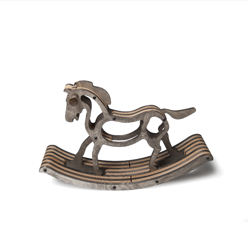 sweety toys 11131 schaukelpferd holz pferd mustang dunkelbraun- hochwertiges designer schaukelpferd
