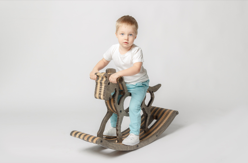sweety toys 11131 schaukelpferd holz pferd mustang dunkelbraun- hochwertiges designer schaukelpferd
