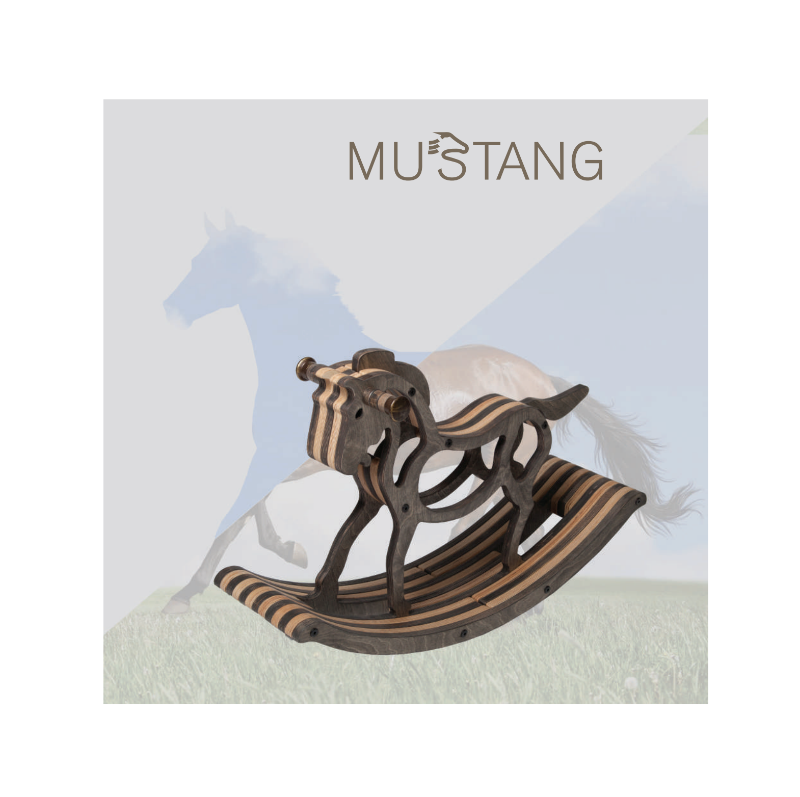 sweety toys 11131 schaukelpferd holz pferd mustang dunkelbraun- hochwertiges designer schaukelpferd