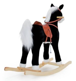 sweety toys 90273 schaukelpferd blacky, plüsch pferd, schaukeltier reitpferd sehr edel, braun