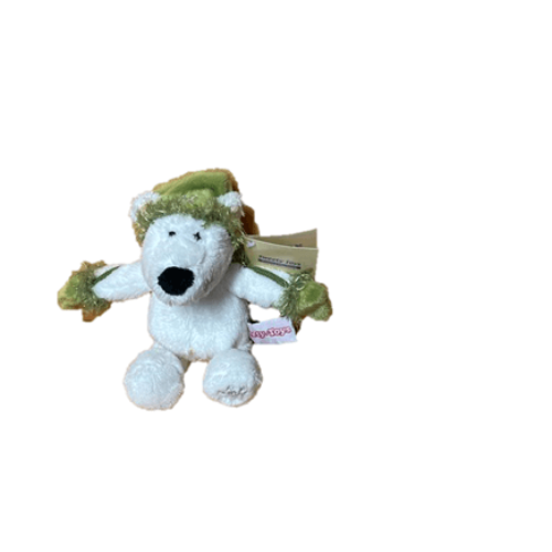 sweety toys 80506 eisbär teddybär 15 cm mit grüner mütze und handschuhen