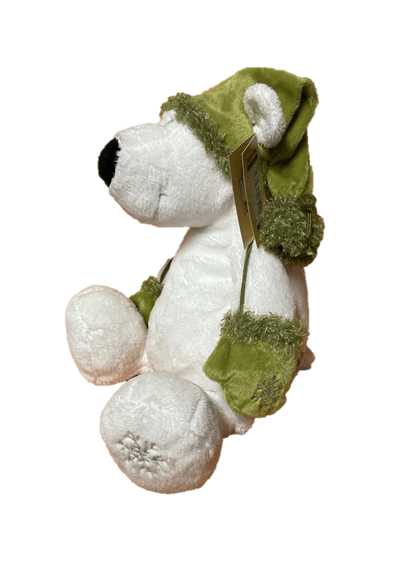 sweety toys 80504 eisbär teddybär 35 cm mit grüner mütze und handschuhen