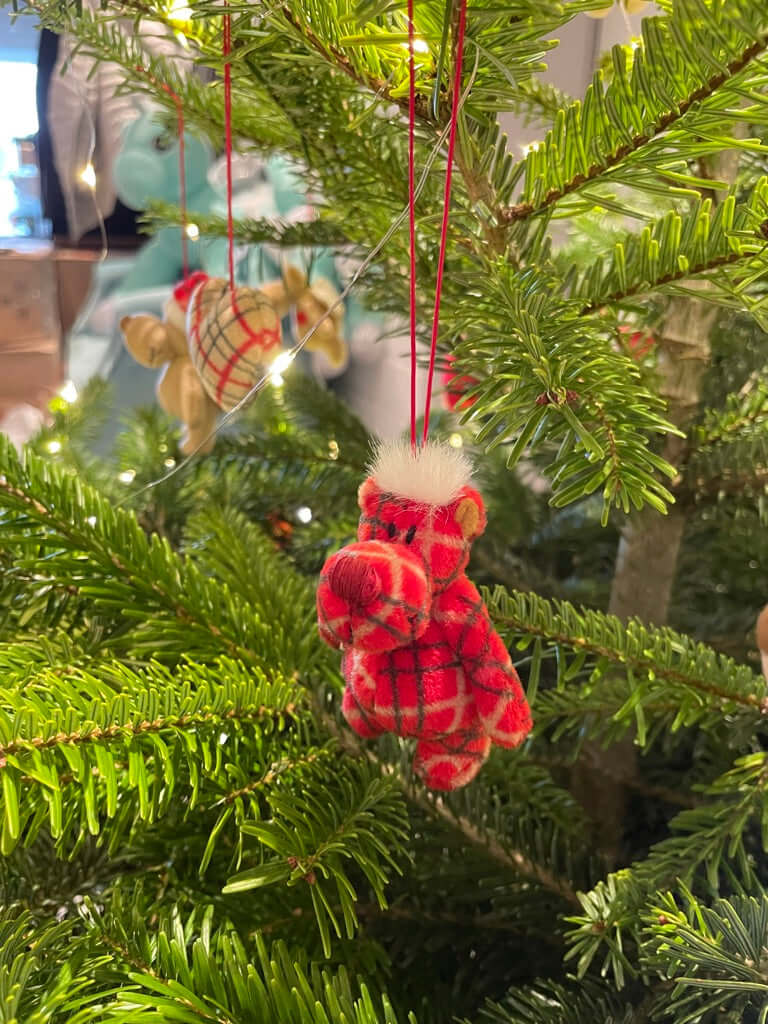 nici rudolfo weihnachtsbaumanhänger kariert in rot 4tlg oder 8 tlg, christbaumschmuck, weihnachtsbaumschmuck, weihnachten