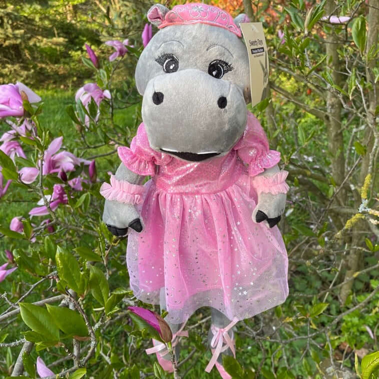 sweety toys 13418 hippo nilpferd stoffpuppe softpuppe ballerina fee plüschtier kuscheltier prinzessin 50 cm mit krone