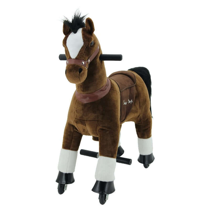 sweety toys 7271 reittier pferd chocolate auf rollen für 3 bis 6 jahre- riding animal