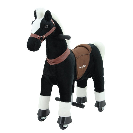 sweety toys 7318 reittier pferd blacky auf rollen für 3 bis 6 jahre -riding animal