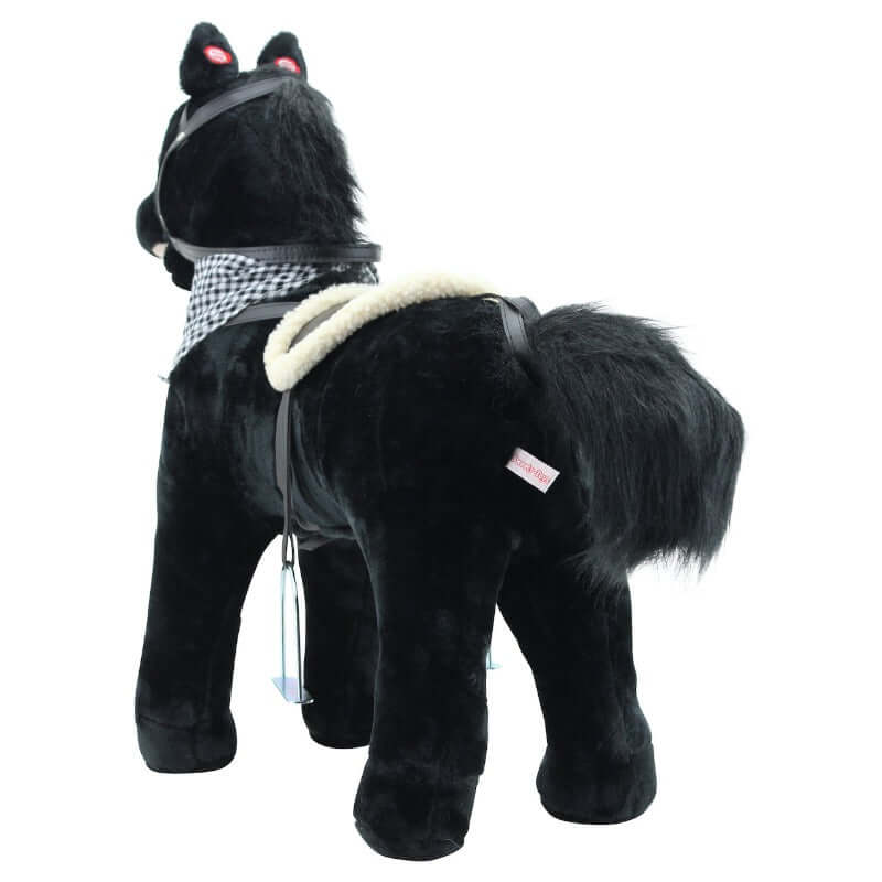 sweety toys 12664 stehpferd plüsch pferd blacky ” my little pony” mit funktion sound pferde galopp und gewieher, sattel und steigbügel