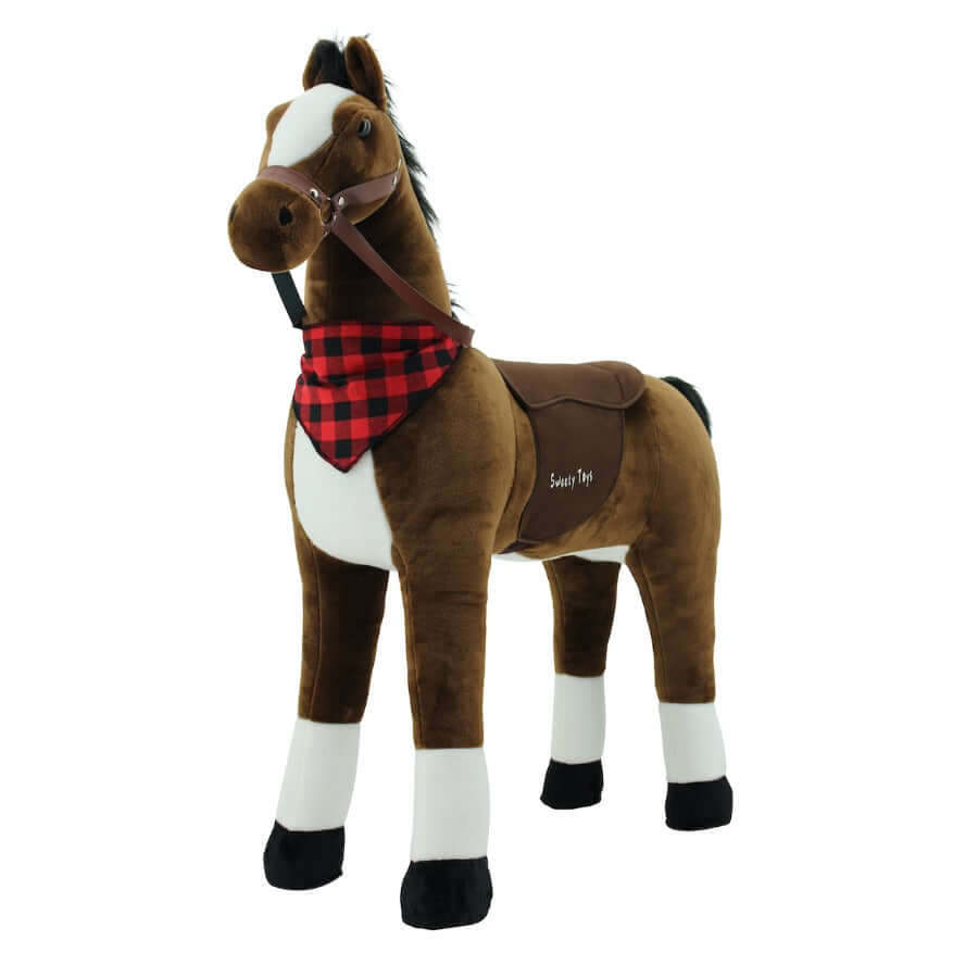 sweety toys 7523 stehpferd princess xxl gigant 110cm riesenpferd robustes, stabiles reitpferd mit stahlunterbau