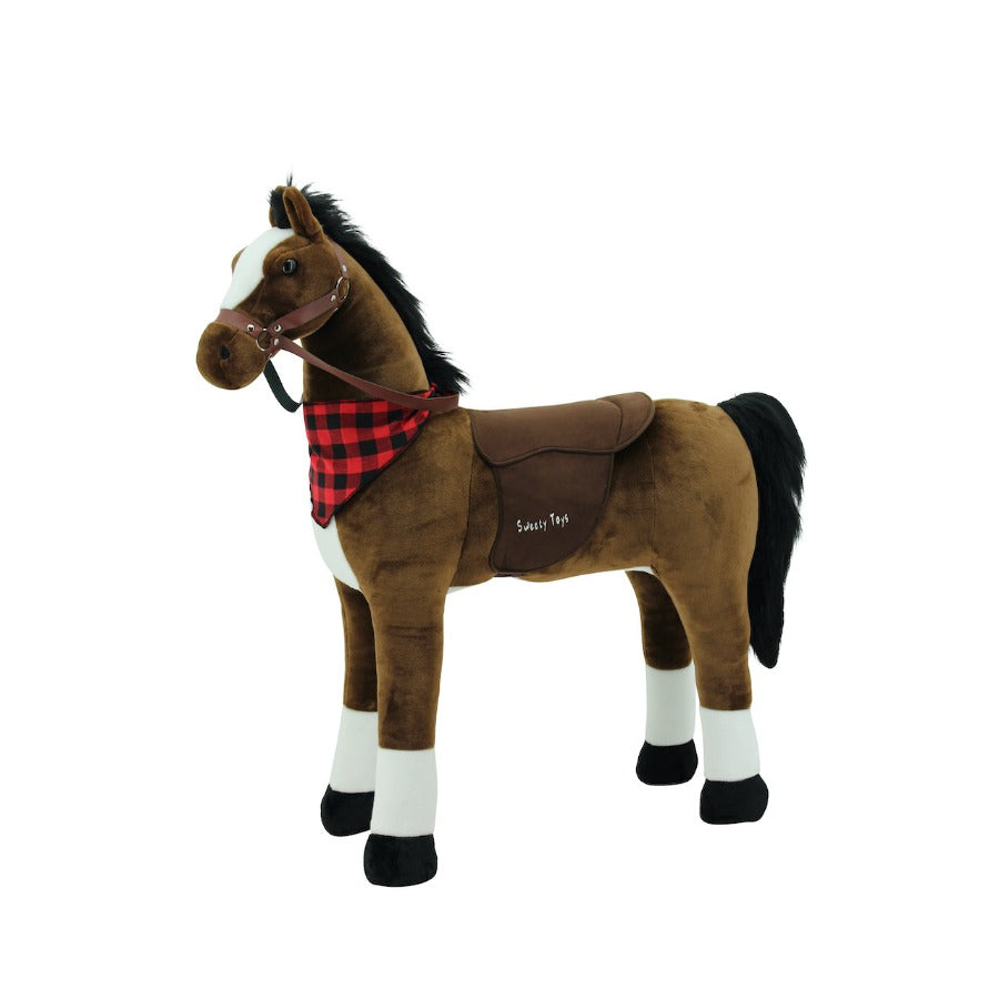 sweety toys 7523 stehpferd princess xxl gigant 110cm riesenpferd robustes, stabiles reitpferd mit stahlunterbau