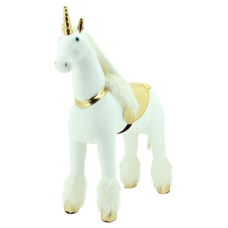 sweety toys 11308 stehpferd einhorn stabiles robustes xxl riesenpferd höhe 130 cm pferd reitpferd mit stahlunterbau