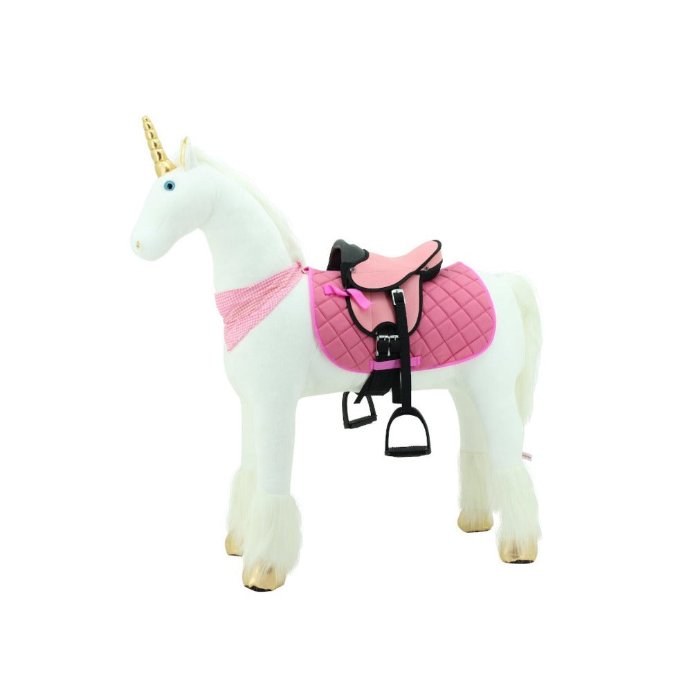 sweety toys 11100 plüsch stehpferd sicherheit stabiles robustes reitpferd xxl 130 cm mit stahlunterbau mit zusätzlichem reitsattel mit steigbügeln