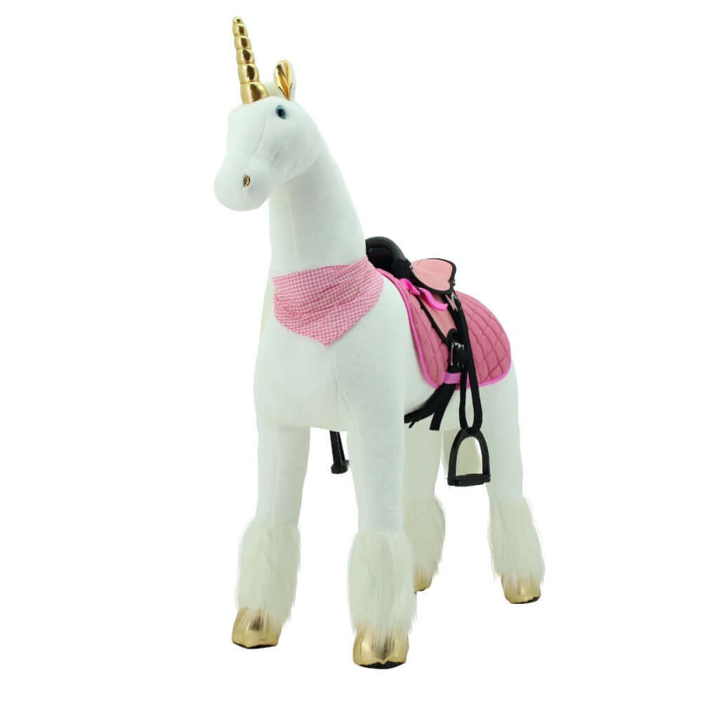sweety toys 11100 plüsch stehpferd sicherheit stabiles robustes reitpferd xxl 130 cm mit stahlunterbau mit zusätzlichem reitsattel mit steigbügeln