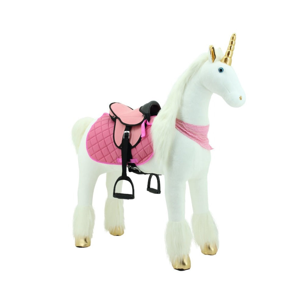 sweety toys 11100 plüsch stehpferd sicherheit stabiles robustes reitpferd xxl 130 cm mit stahlunterbau mit zusätzlichem reitsattel mit steigbügeln