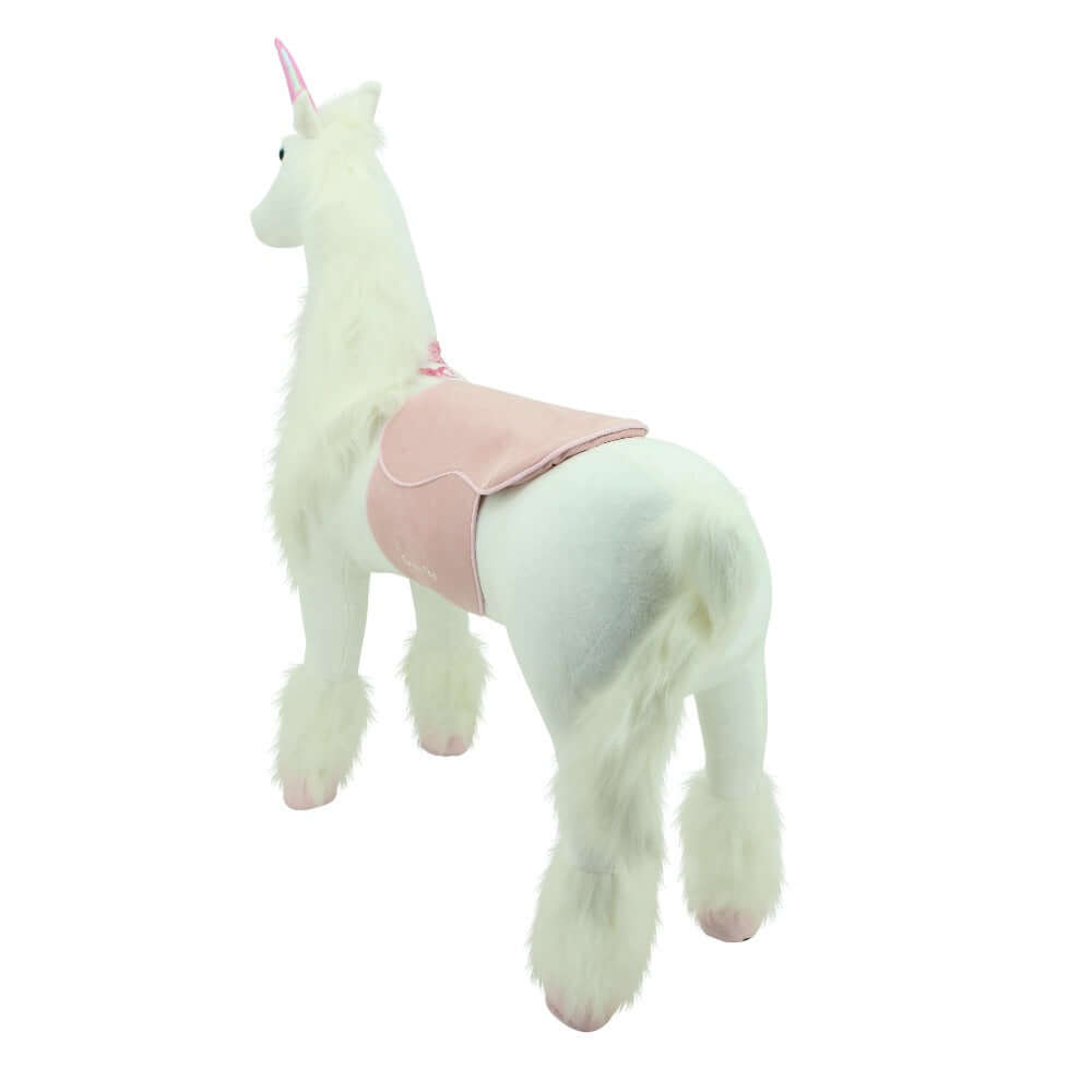 sweety toys 13432 plüsch stehpferd stabiles robustes xxl einhorn höhe 130 cm pferd reitpferd weiß mit stahlunterbau