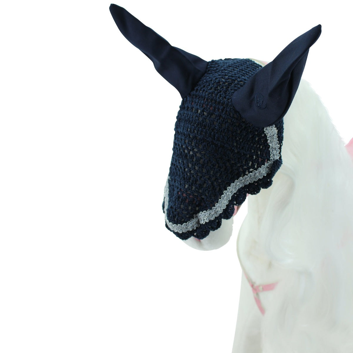 sweety toys 13975 stehpferd xxl reitpferd größe ca.105 cm kopfhöhe bis, farbe weiss mit langer weisser mähne und weissem geflochtenen schweif mit sattel rosa und pferdedecke zaumzeug mit fliegenmaske