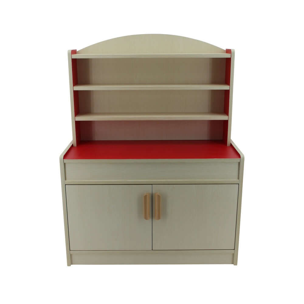 sweety toys 12411 kaufladen theke aus holz rot - kinder spielzeug