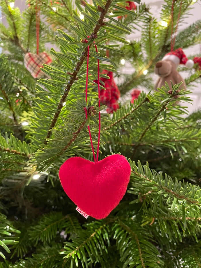 nici herzanhänger weihnachtsbaumanhänger rote herzen 6 tlg., christbaumschmuck, weihnachtsbaumschmuck
