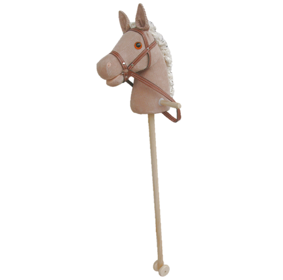sweety toys 5116 steckenpferd 'cordy' in beige aus hochwertigem cord/baumwolle/cotton, mit soundfunktion im ohr