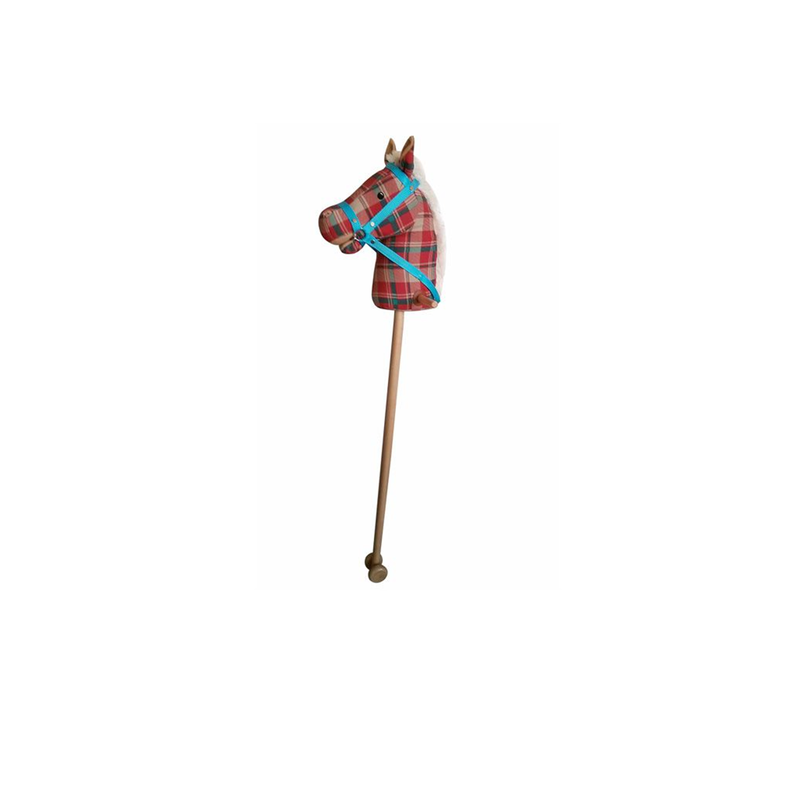 sweety toys 5130 steckenpferd rot-kariert, 100% baumwolle, mit galopp/gewieher