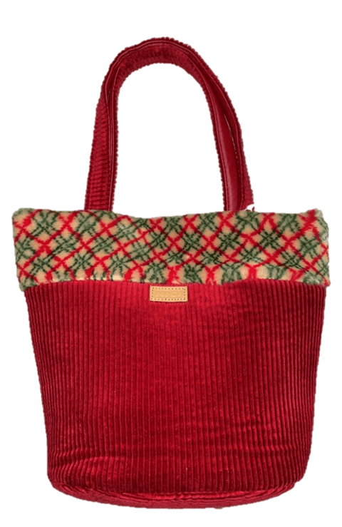 nici handtasche in beige, plüschtasche rot