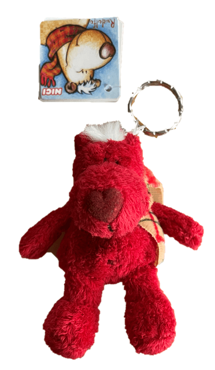 nici rudolfo schlüsselanhänger in rot, teddybär, kuschelbär