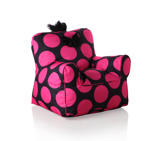 Sweety Toys 11667 armchair children's armchair black with pink dots - indoor/outdoor waterproof