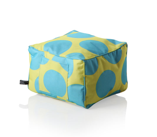 Sweety Toys 11544 stool foot stool yellow with turquoise dots - indoor/outdoor waterproof