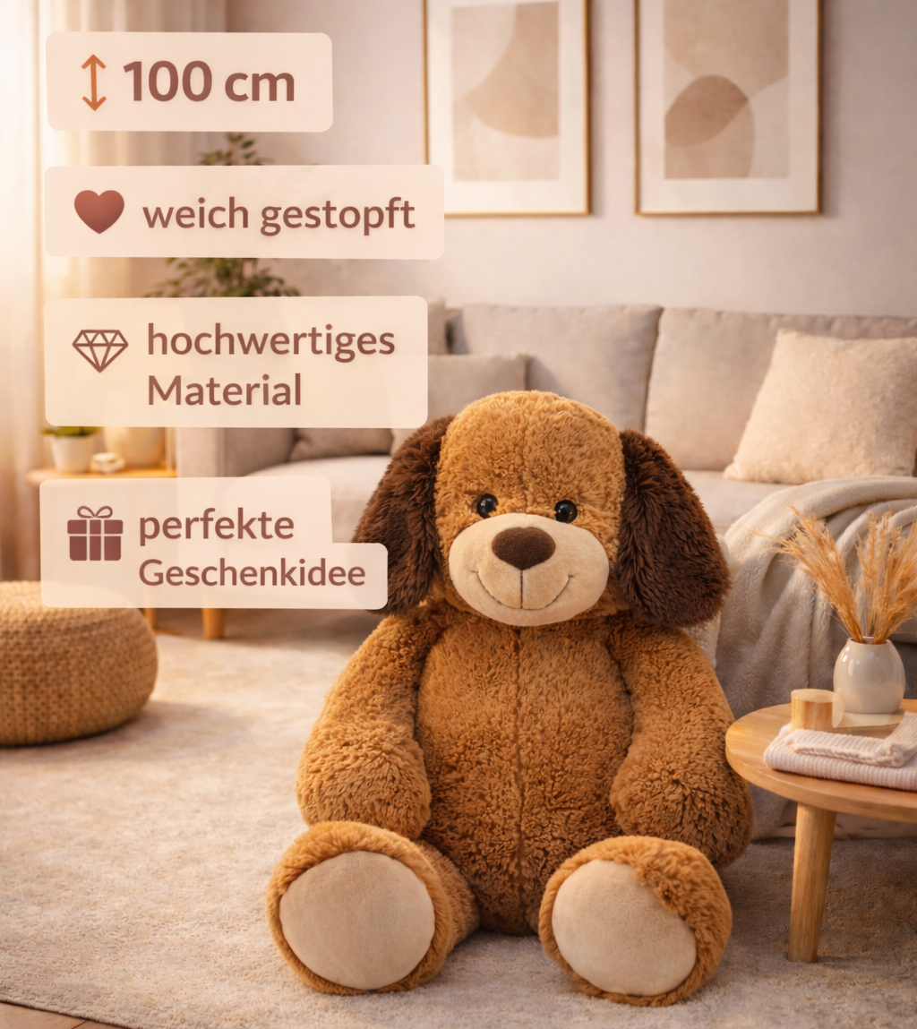 Sweety Toys 10172 Barry Peluche Chien Peluche Chien XXL Teddy Géant Marron 100 cm