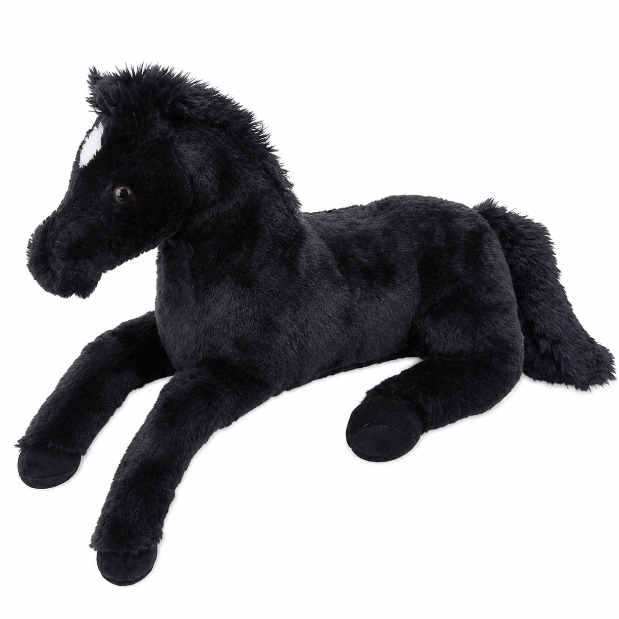 Sweety Toys 10967 Foal Plush Toy Horse Lying Blacky 90 cm