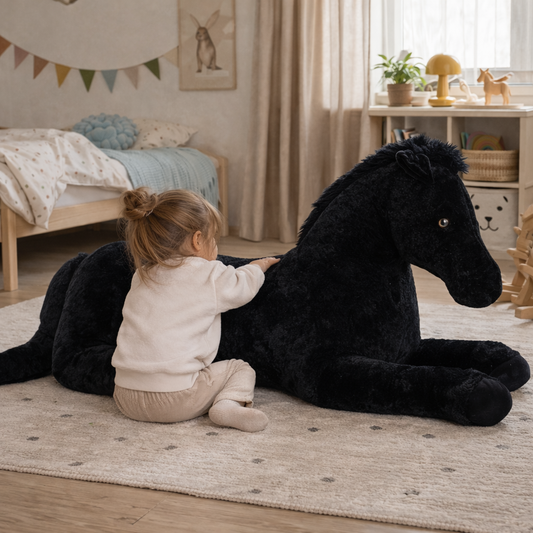 Sweety Toys 10998 XXL Kuscheltier Pferd Plüschpferd liegend Blacky 160 cm
