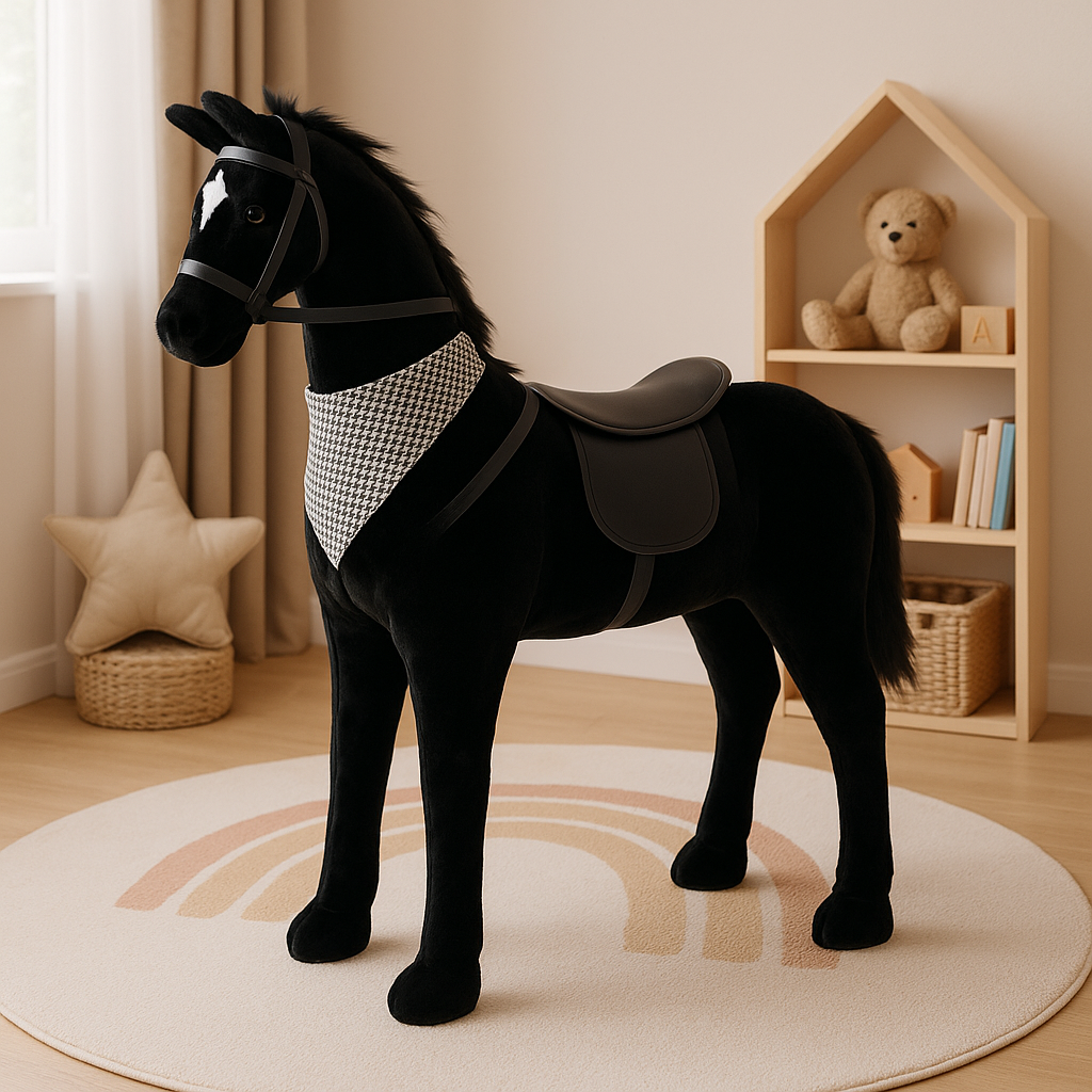 Sweety Toys 11049 peluche cheval debout cheval debout taille environ 110 cm noir