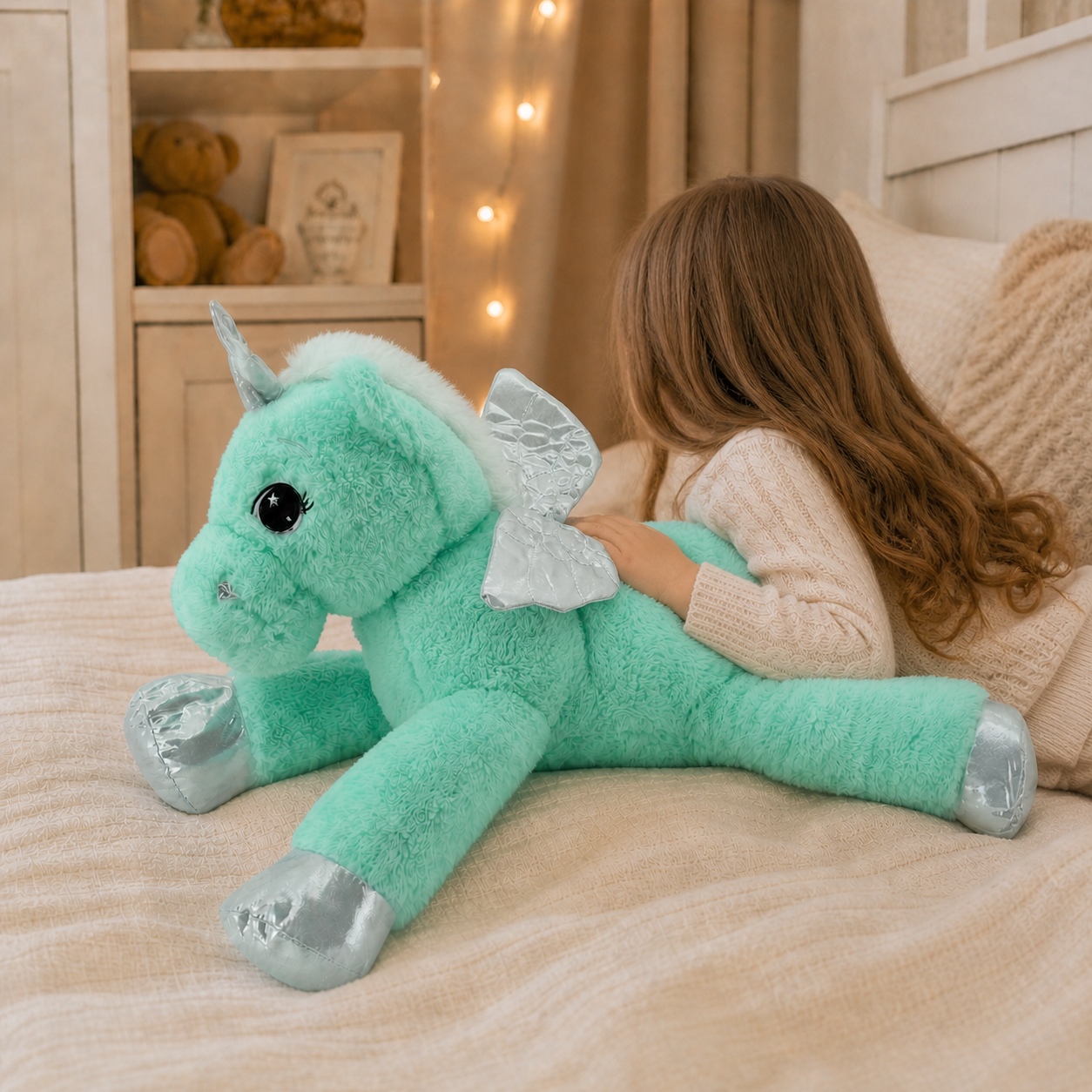 Sweety Toys 11728 Einhorn Plüschtier Kuscheltier 65 cm türkis Mint