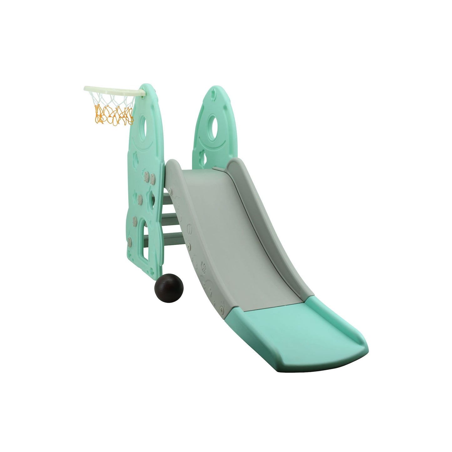 
Sweety Toys 12787 Scivolo autoportante Rocket Design Turchese Prodotto 2 in 1 Gioco di pallacanestro