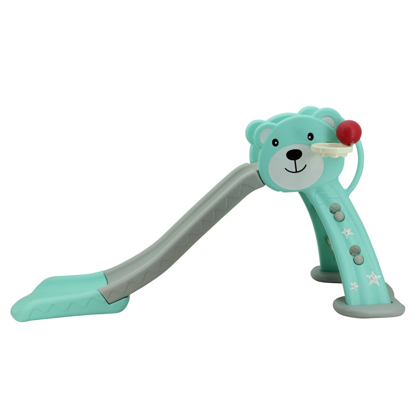 Sweety Toys 12848 Scivolo autoportante Teddy Bear Design Turchese Prodotto 2 in 1 Gioco di basket