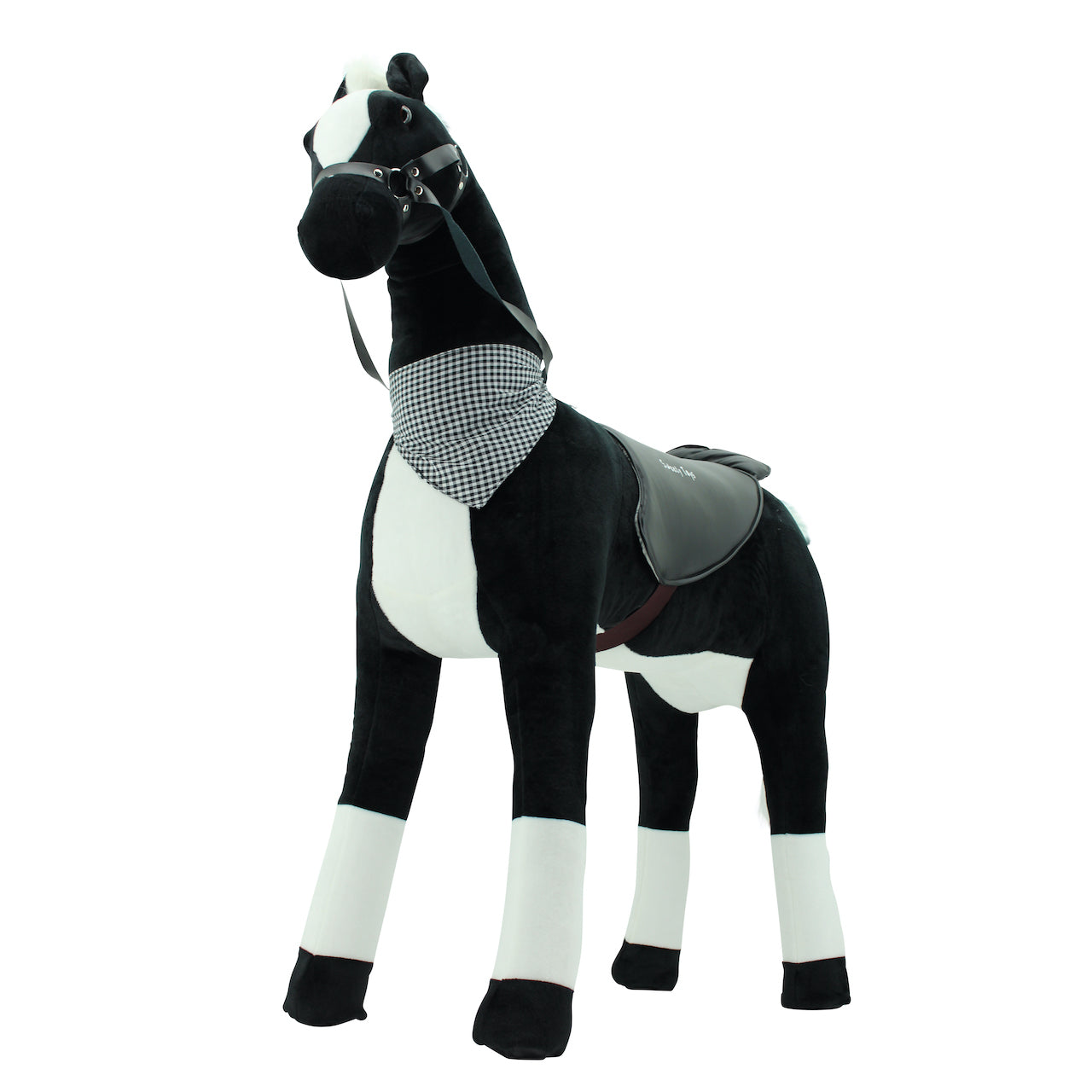 
Sweety Toys 12893 Peluche Cavallo in piedi Sicurezza! stabile robusto XXL cavallo gigante altezza 125 cm cavallo da equitazione con sottostruttura in acciaio nero