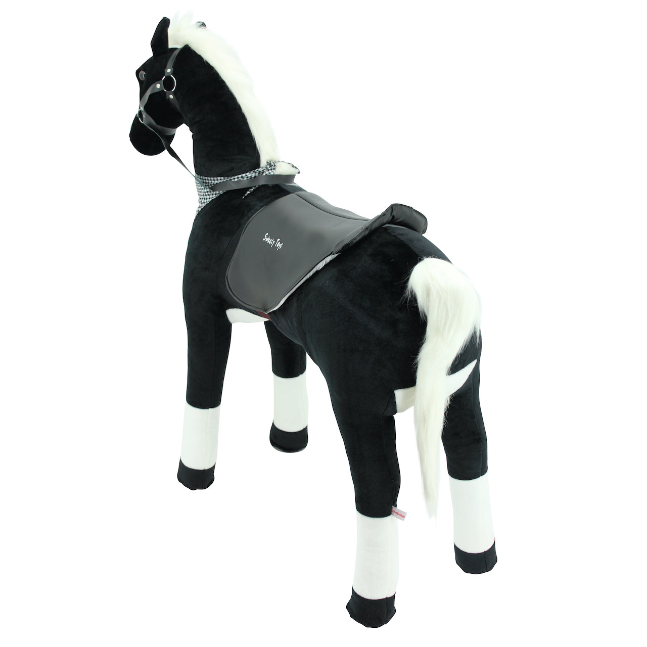 
Sweety Toys 12893 Peluche Cavallo in piedi Sicurezza! stabile robusto XXL cavallo gigante altezza 125 cm cavallo da equitazione con sottostruttura in acciaio nero
