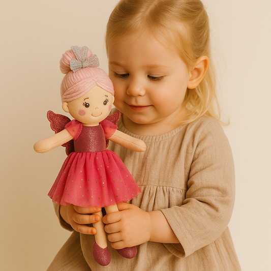 Sweety Toys 13241 Stoffpuppe Softpuppe Fee Plüschtier Prinzessin 30 cm rosa