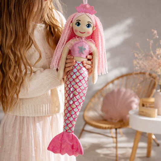 
Sweety Toys 13364 knuffelpop softpop zeemeermin knuffel prinses 45 cm roze