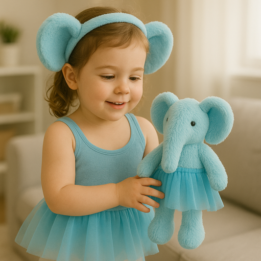 Sweety Toys 13395 Elephant Fabric Doll Soft Doll Ballerina Fairy Plush Toy Princess 30 cm